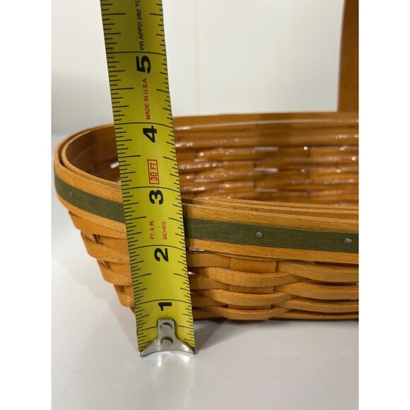 Longaberger 2001 Peony May Series Basket #12 Green Accent - Liner Protector - Picture 8 of 9